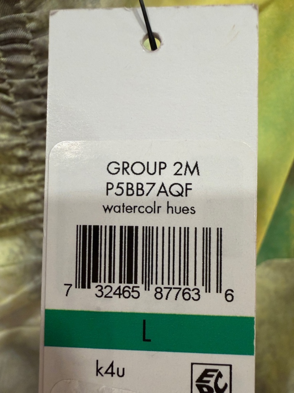 DKNY Printed Satin Midi Dress Watercolor Yellow Green Size Large NEW - Picture 7 of 12